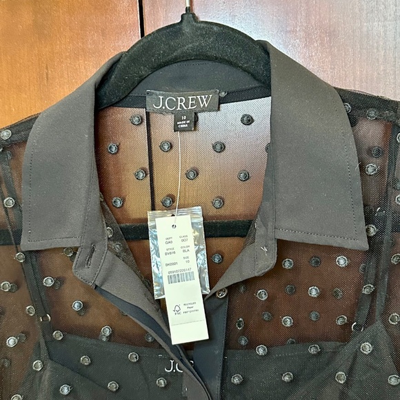 J Crew Sheer button-up with camisole in dot print - Size 10 - Picture 4 of 4